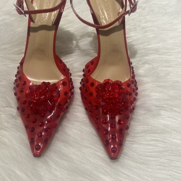 New Mach & Mach crystal embellished clear ankle strap pump size 40EU - Picture 4 of 15